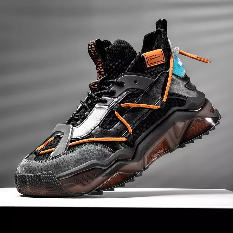 

Men Chunky Sneakers Height Increasing Casual Shoes Breathable Sock Man Footwear Hard-Wearing Daddy Shoes Zapatillas Hombre