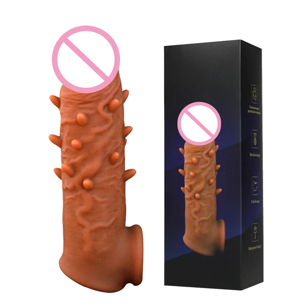 Male Condoms Reusable Penis Sleeve Time Delay Ejaculation Sex Toys Condom for Men | Красота и здоровье