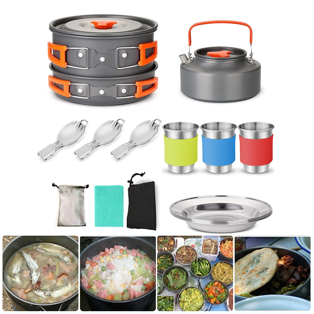 Online Peralatan Berkemah Perjalanan Peralatan Makan Peralatan Masak Kit Luar Ruangan Memasak Peralatan Dapur Untuk Hiking Piknik Selfdrive Peralatan Masak