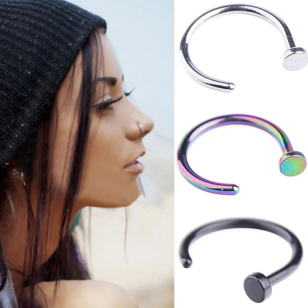 

Imixlot Nose Ring Titanium Steel Hoop 20g,18g,16g 5/16" (8mm) or 3/8" (10mm) Diameter