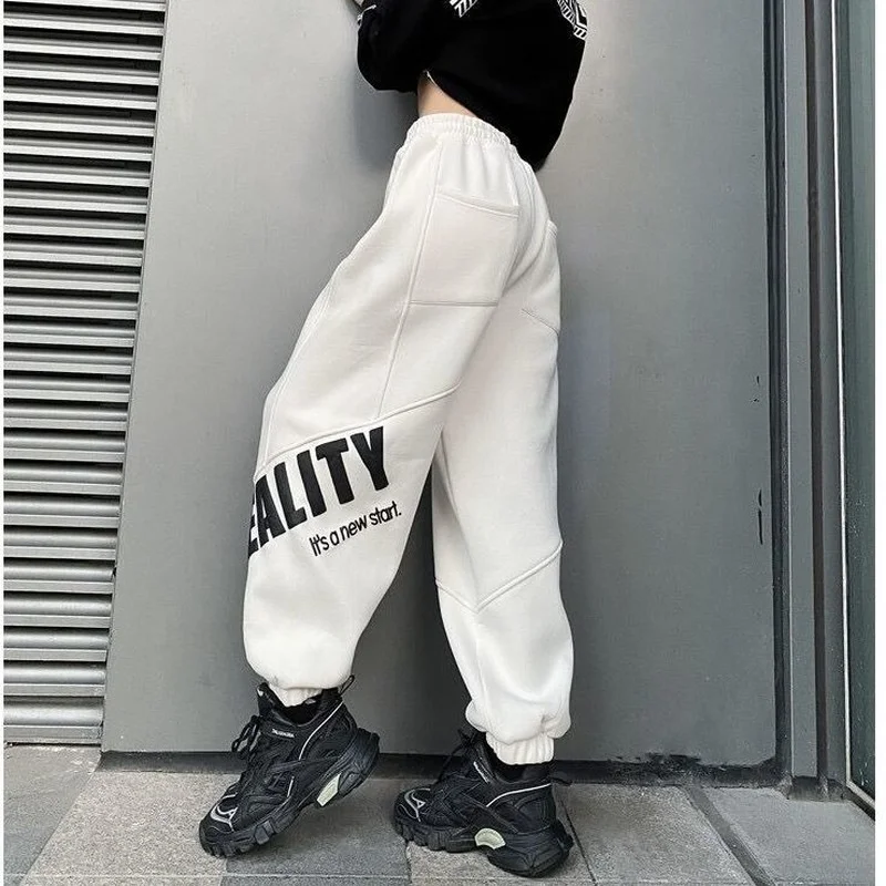 

HOUZHOU Hip Hop Sweatpants Joggers Women Autumn Harajuku High Wasit Harem Panst Jogging Korean Style Baggy Trousers Streetwear