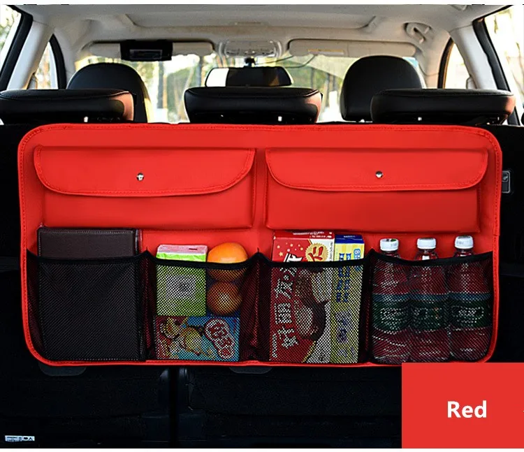 Goedkoop Auto Achterbank Opbergtas Multi Opknoping Netten Lederen Pocket Trunk Bag Organizer Auto Opbergen Opruimen Interieur Accessoires