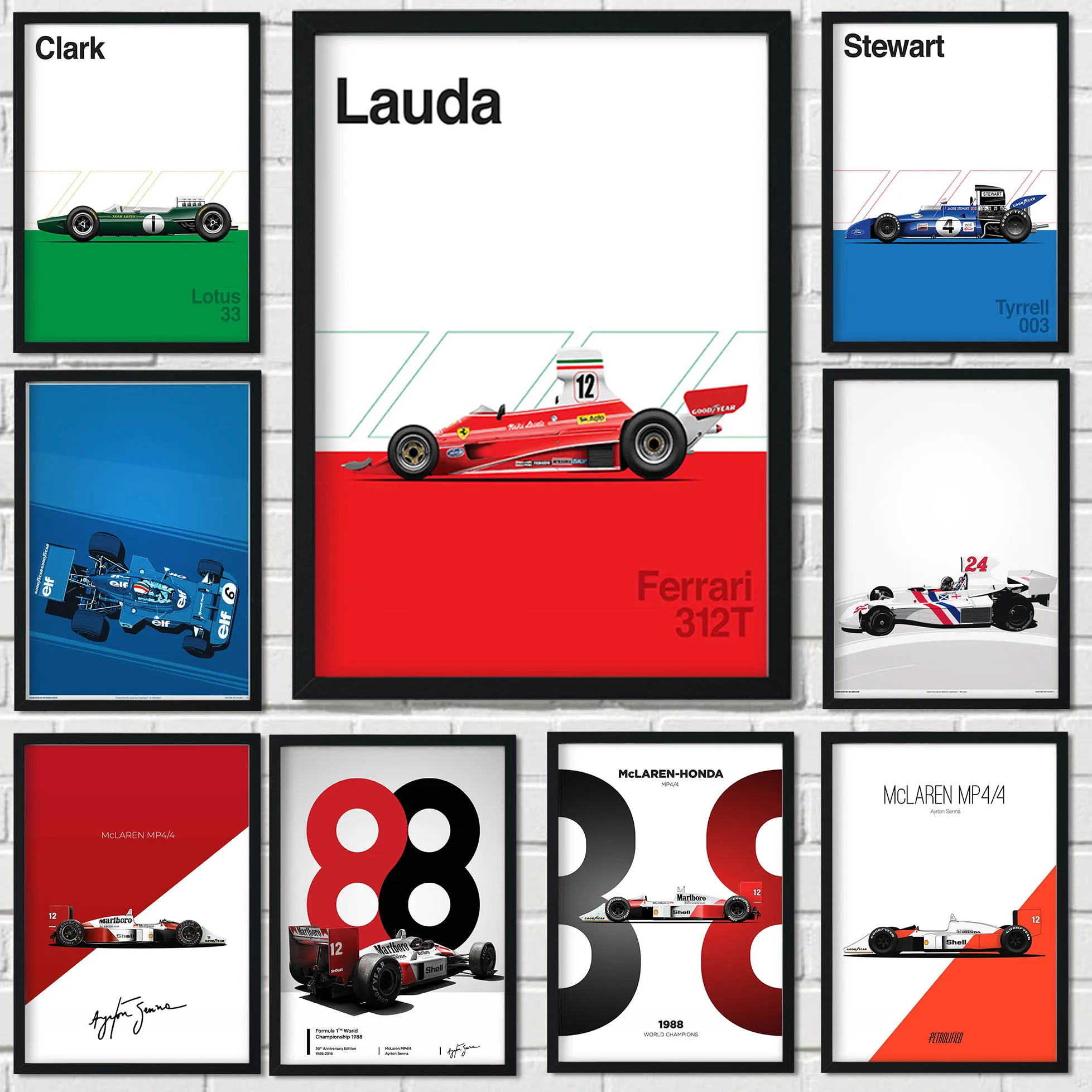 2021 F1 формула Mclaren World постер с чемпионом Racing Lauda Clark украшение автомобиля