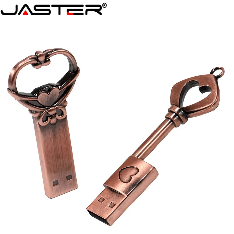 JASTER usb2. 0 флеш накопитель металлический из чистой меди в форме сердца подарочный
