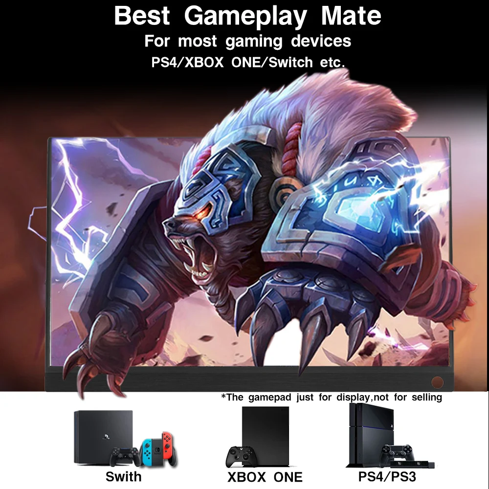 Портативный ЖК монитор PORPOISE 15 6 &quot тонкий hd usb type c hdmi для ноутбука телефона xbox