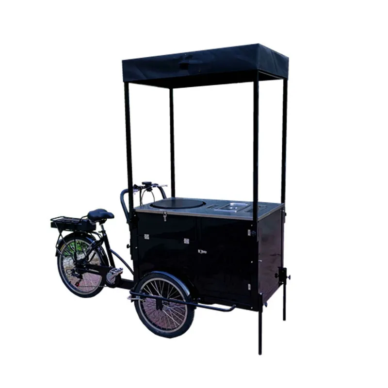 

Electric Food Delivery Bike Pancake Vending Tricycle Adult Bicycle Cart with Pedals for Sale