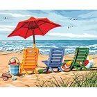 GATYZTORY, пляжное кресло, Diy Набор для рисования по номерам для взрослых, знаменитая картина, пейзаж, краска по номерам, акриловая краска
