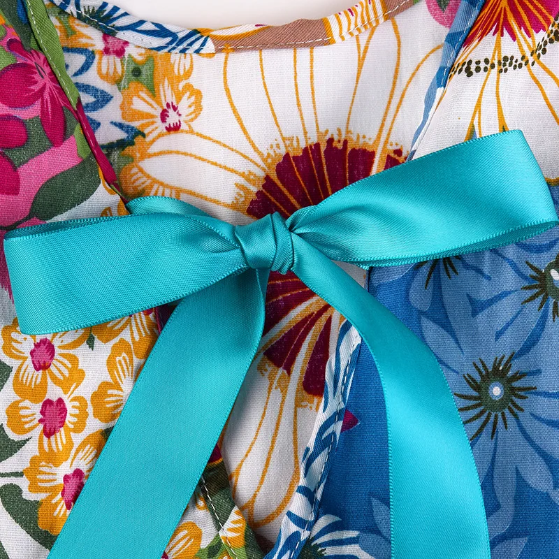 Детское платье с оборками Unini-yunFashion летнее праздничное принцессы цветочным