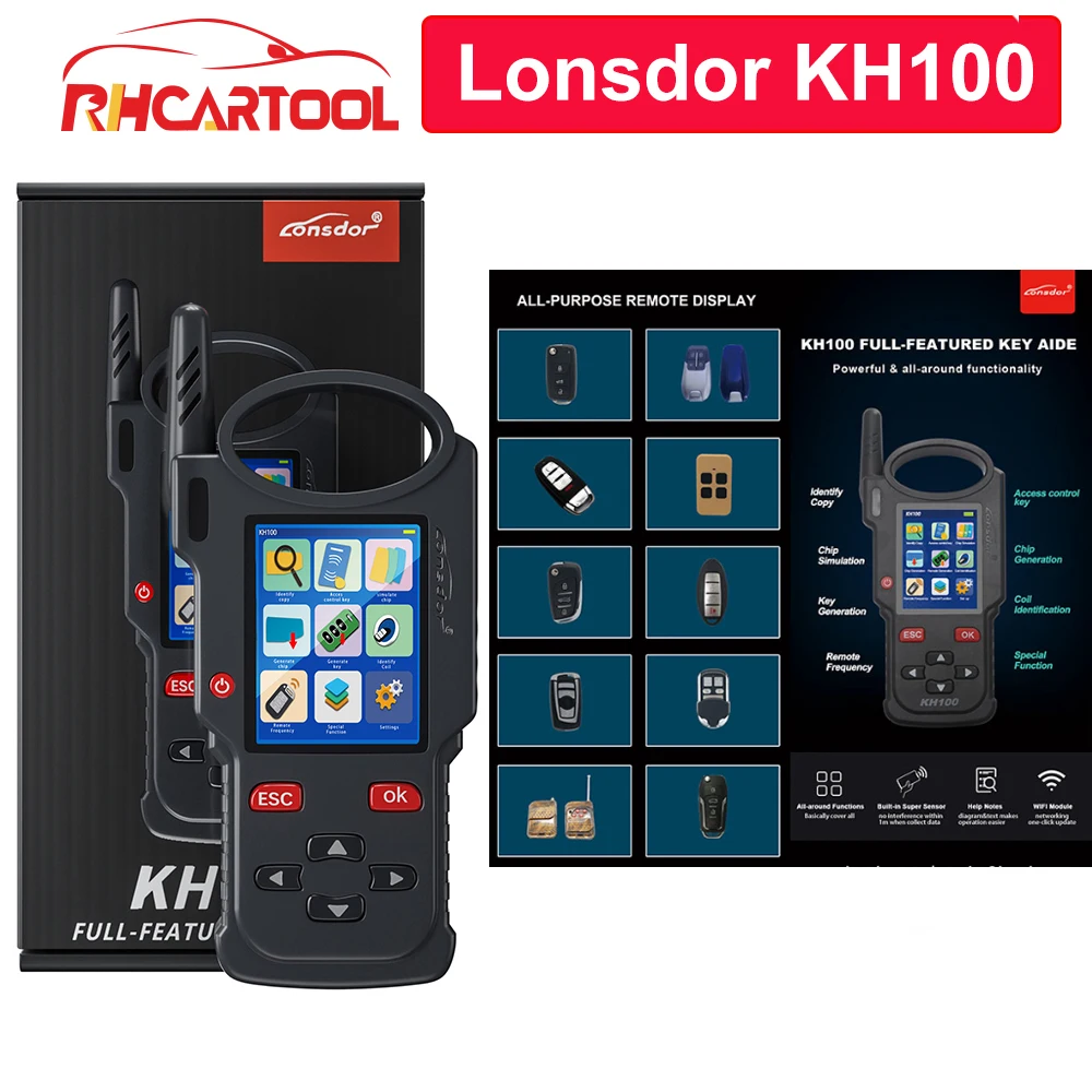 

Программатор ключей OBD2 LONSDOR KH100, ECU Программатор для смарт-ключей, поддержка чипа Toyota 8A(H), нет необходимости в токене, бесплатное онлайн обнов...