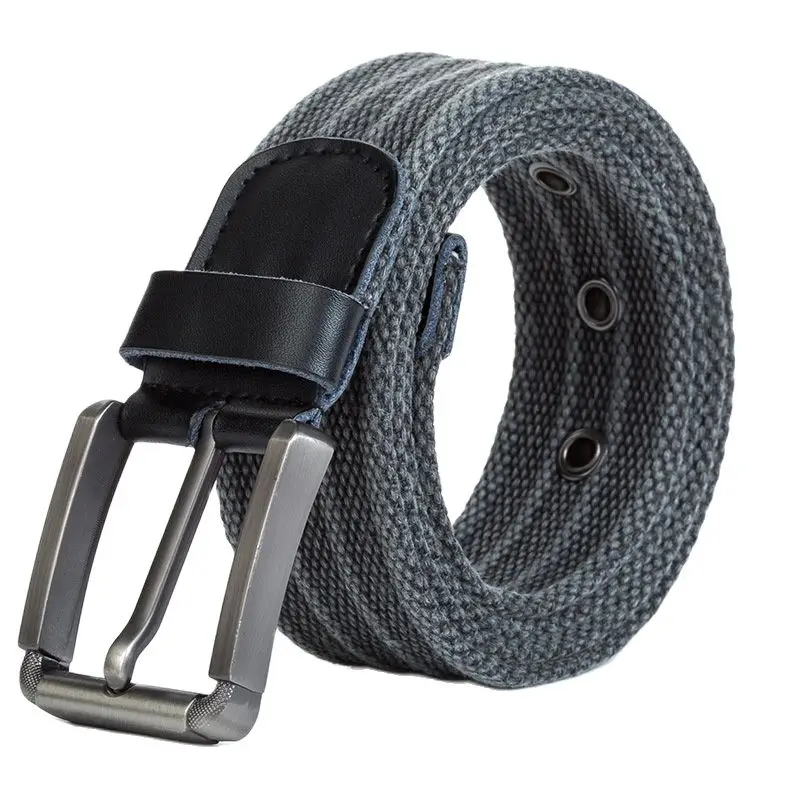 Мужской холщовый ремень в полоску повседневный модный мужской с железной