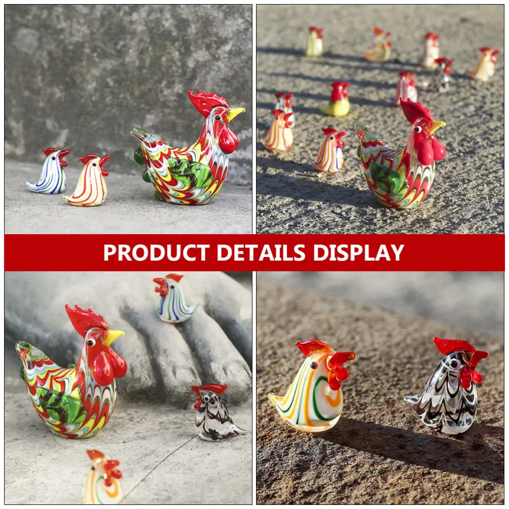 

5Pcs Japanese Chicken Figurines Desktop Adornments Creative Animal Models