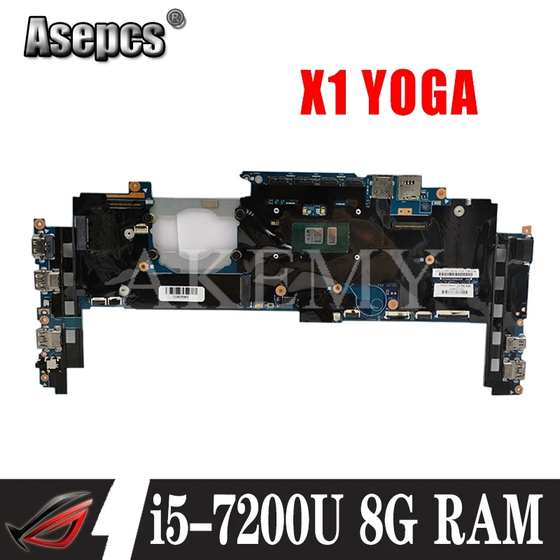 Laptop motherboard For Lenovo Thinkpad X1 YOGA 16822-1 01YR141 Mainboard Core SR342 i5-7200U With 8G RAM DDR4 TESTED | Компьютеры и