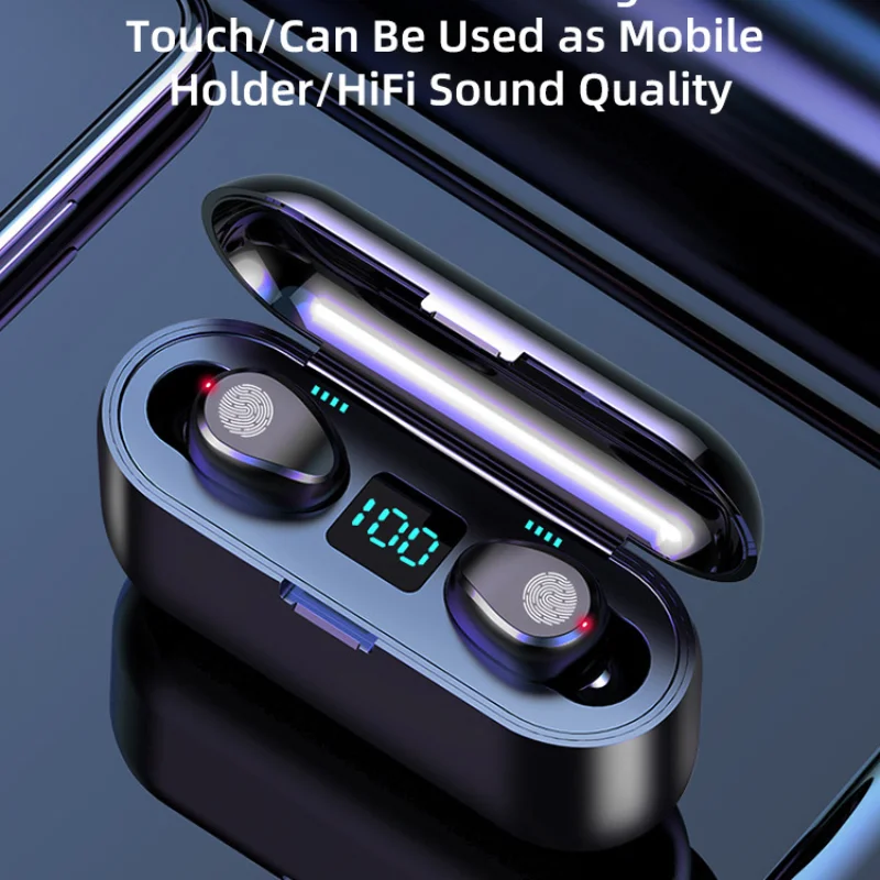 

TWS Bluetooth-Compatible 5.0 Wireless Earphones Earbuds Sports 2200mAh Charging Box Waterproof 9D Stereo Wireless Headphones