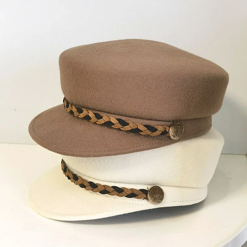 

Women Winter Wool Cap Flat Military Style Hat Fashion Cadet Hat Adjustable Fiddler Cap Newsboy Hat Visor Beret Paperboy Hat