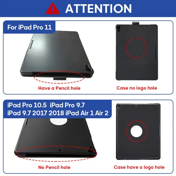 Чехол для iPad Pro 11 10,5 9,7 7 цветов с подсветкой 360 Rotatio Беспроводной Bluetooth клавиатура чехол для iPad 6th 5th воздуха на возраст 1, 2, 3