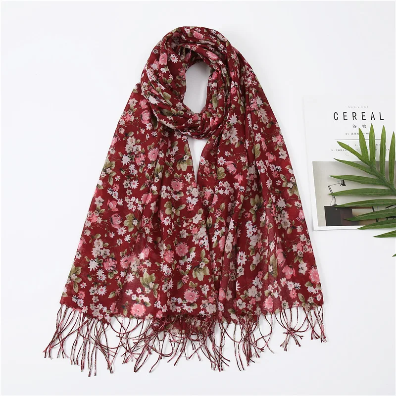 Новый шарф с принтом Женская весенне-летняя воздухопроницаемая шаль в Корейском