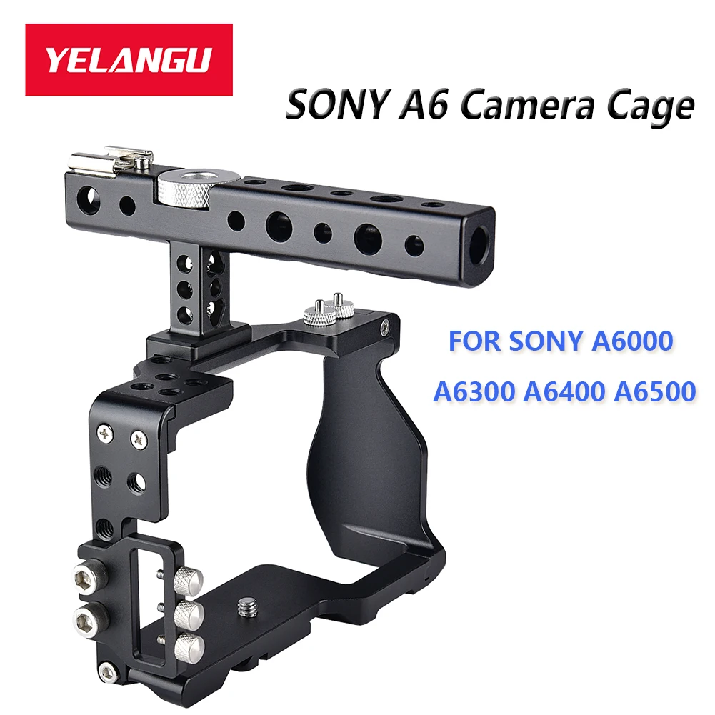 

YELANGU C6-A Professional Camera Cage SmallRig DSLR Video Cage With Top Handle Grip Cold Shoe for SONY A6000/A6300/A6500/A6400