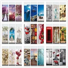 Красный природный пейзаж, наклейка на дверь холодильника s для обновления кухни, искусство, водонепроницаемый ПВХ клейкий стикер на холодильник, крышка, обмотка двери