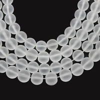 natural matte clear quartz crystals stone beads round loose spacer beads 4 12mm for jewelry making diy charm accessories diy