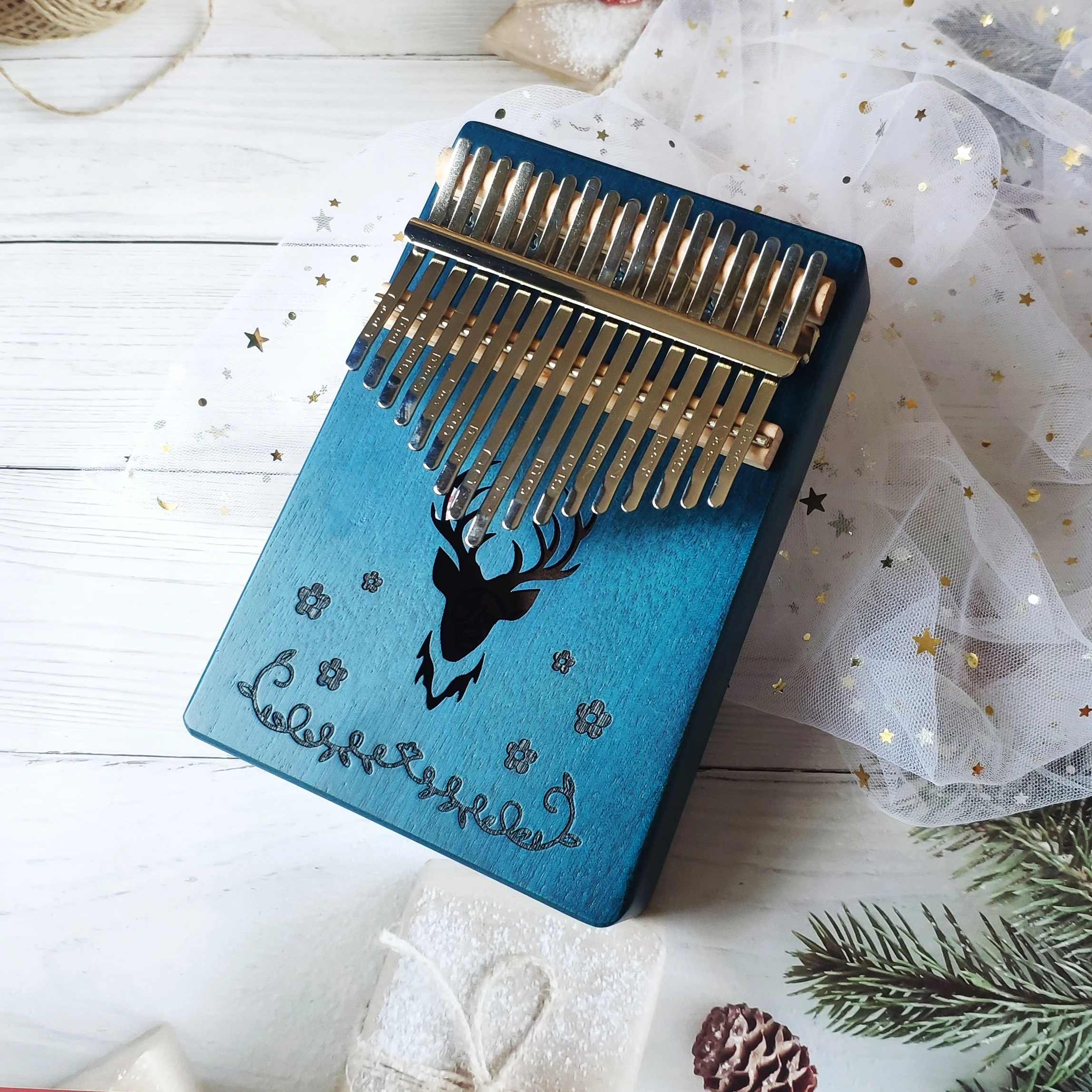 

Kalimba 17 Keys Thumb Piano High Quality Wood Mahogany Acacia Wood Body Musical Instruments Kalimba Piano Creative Music Box