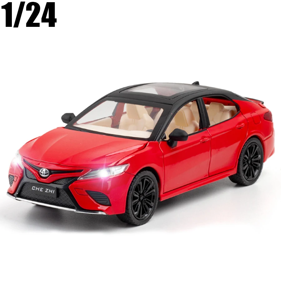 

1/24 Toyota Eighth Generation Camry Metal Die Cast Toy Car Alloy Pull Back Sound Light Model Vehicle For Kids Toys Gifts