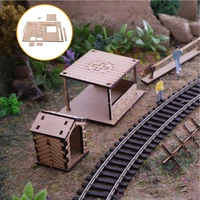 172 roadblock checkpoint scenes model command room war scene layout wooden ruins house toys diorama