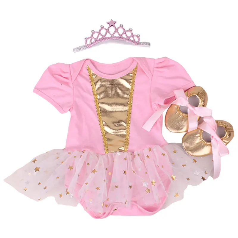

Summer Pink Birthday 0-2Yrs Baby Clothing Star Girl Lace Lovely Princess Newborn Baby Tutu Dress Infant Dresses Vestido Infantil