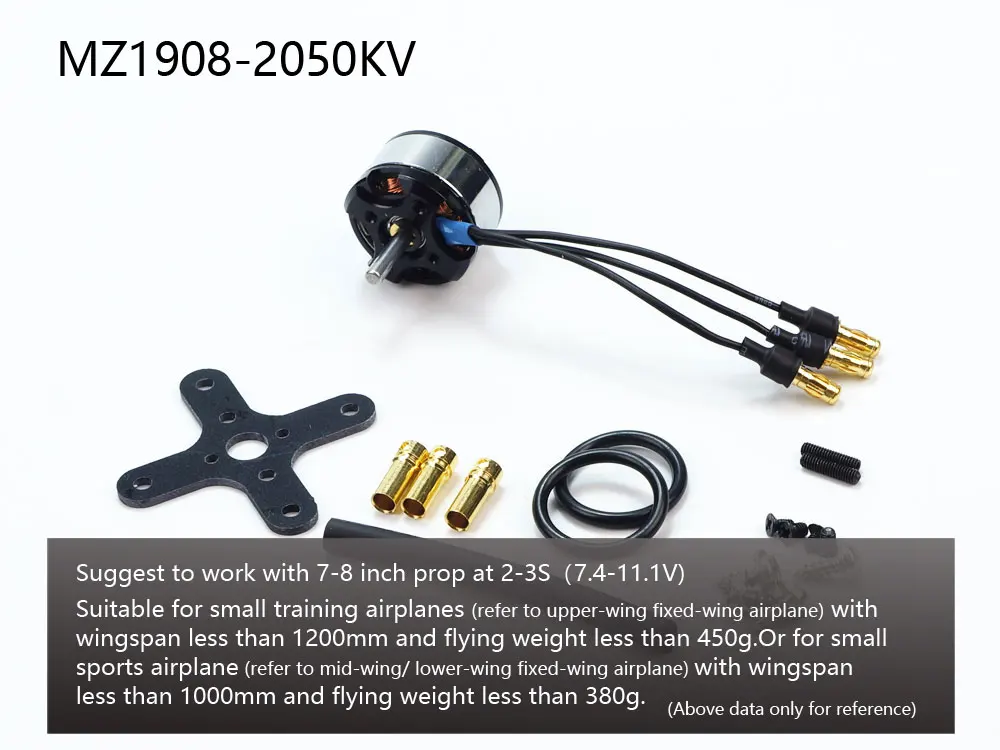 

AEORC Brushless Motor MZ1908 2050KV 3.0mm Shaft Brushless Outrunner Motor for RC Aircraft Plane Airplane Multi-copter