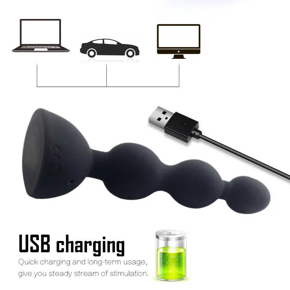 Anal Vibrator Sex Toys For Women Vibrating Beads Plug 10 Speeds Prostate Massager Wireless Remote Control G-spot Vibration | Красота и