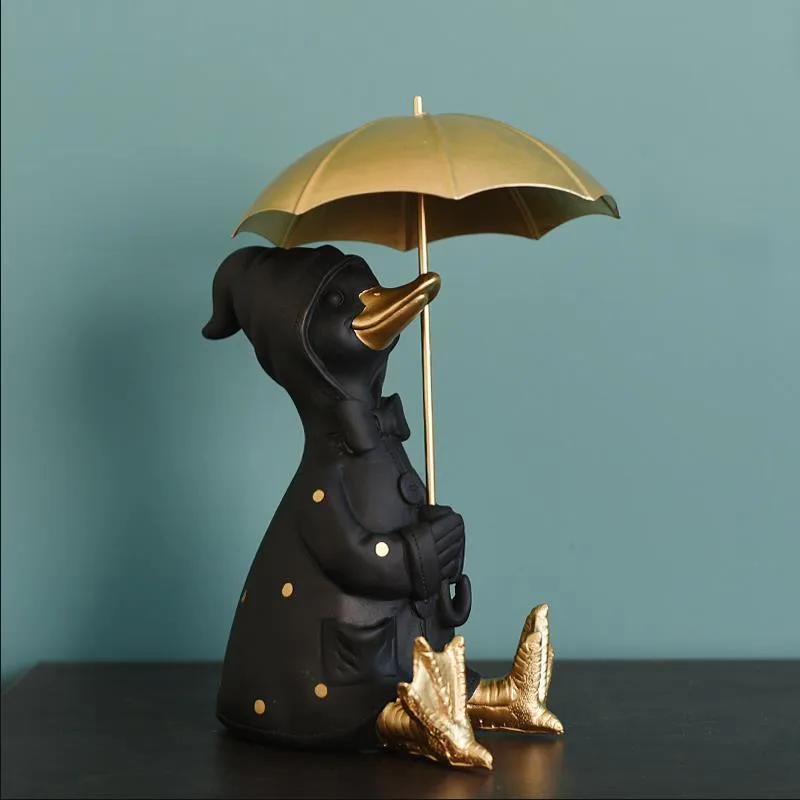 [HHT] скандинасветильник свет роскошный зонт маленькая черная утка украшение для