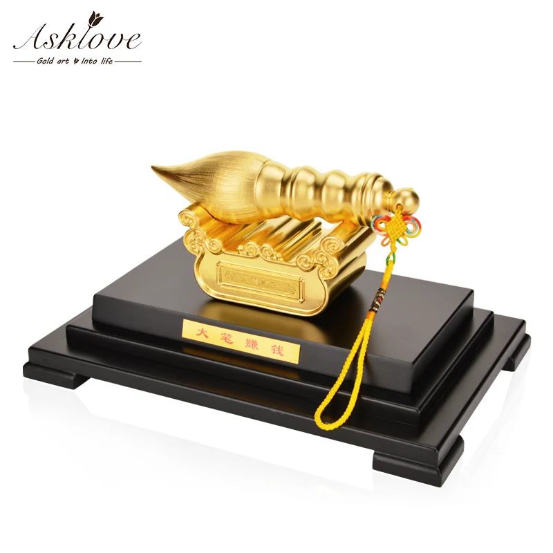 Asklove Feng Shui украшение ручки 24K золотой орнамент из фольги счастливое