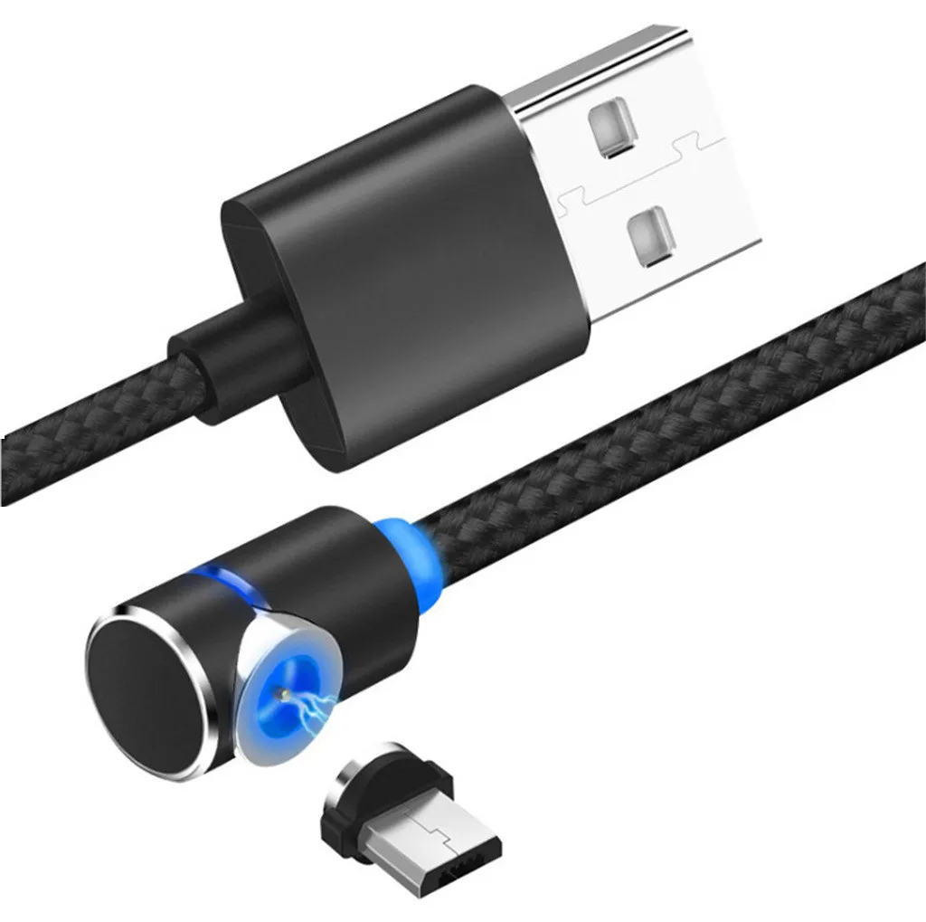 Фото Градусов L Тип Магнитный кабель для iPhone Xs Max X 8 7 Micro USB и usb type C магнитное зарядное