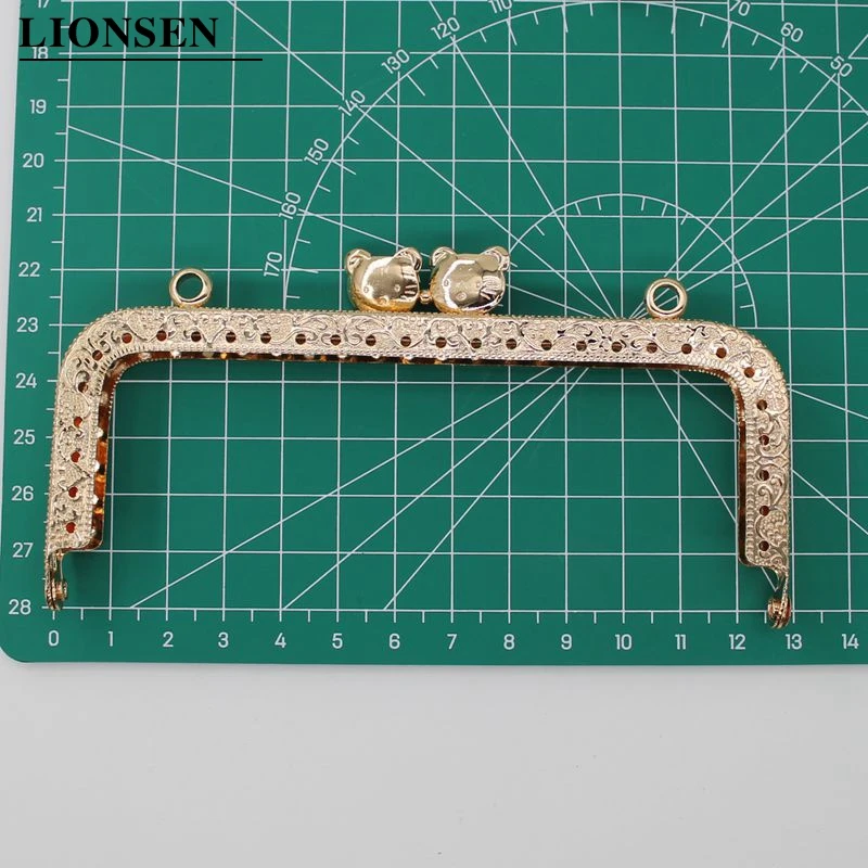 1PCS 8.5 10.5 12.5 CM Light Golden Cat Head Round and Square Metal Purse Frame Handle for Clutch Bag Accessories Kiss Clasp Lock - купить по