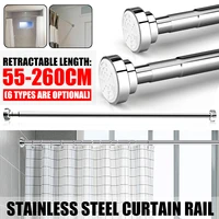 55 260cm adjustable stainless steel spring tension rod rail for clothes towel curtains spring telescopic shower curtain rod