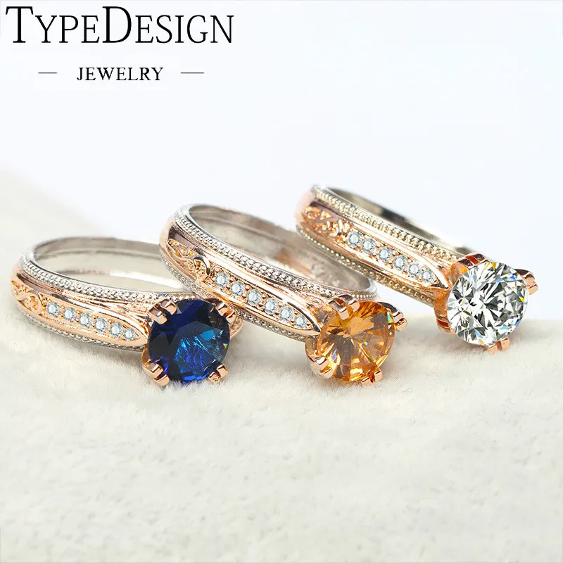 3 вида цветов классическое обручальное кольцо Anillos Mujer Shellhard шампанское