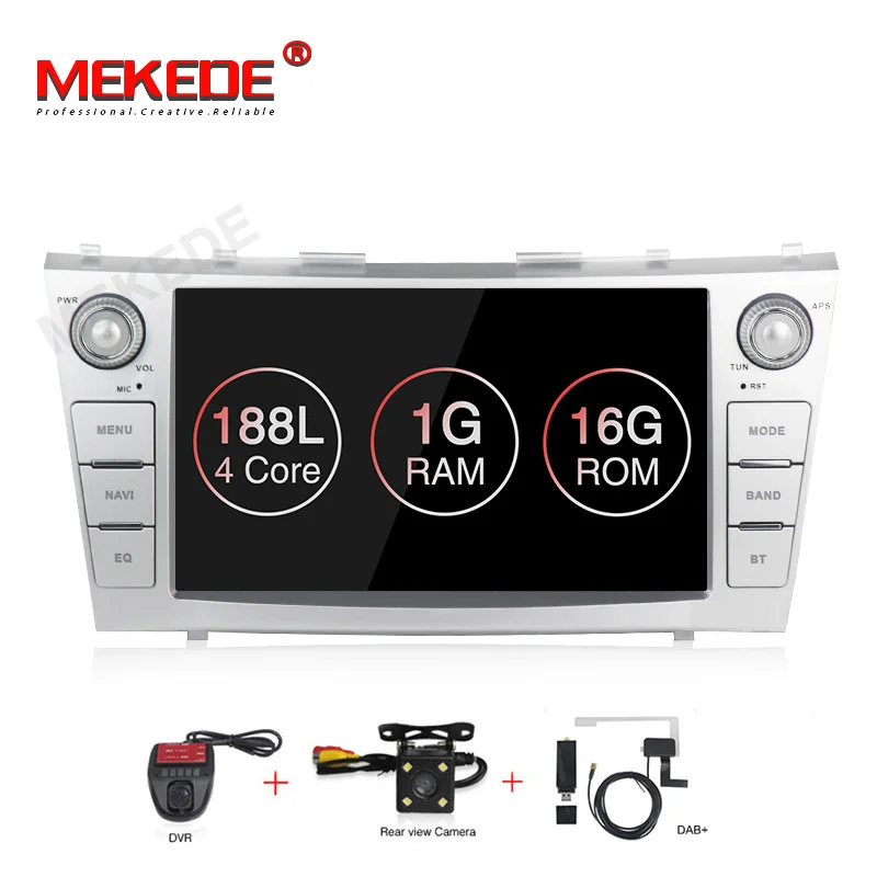 16G camera DVR DAB MEKEDE DSP 2Din автомобильный мультимедийный плеер для Toyota Camry 7 40 50 2006-2011 Автомобильный dvd gps плеер радио кассеты wifi RDS - Цвет: 16G camera DVR DAB