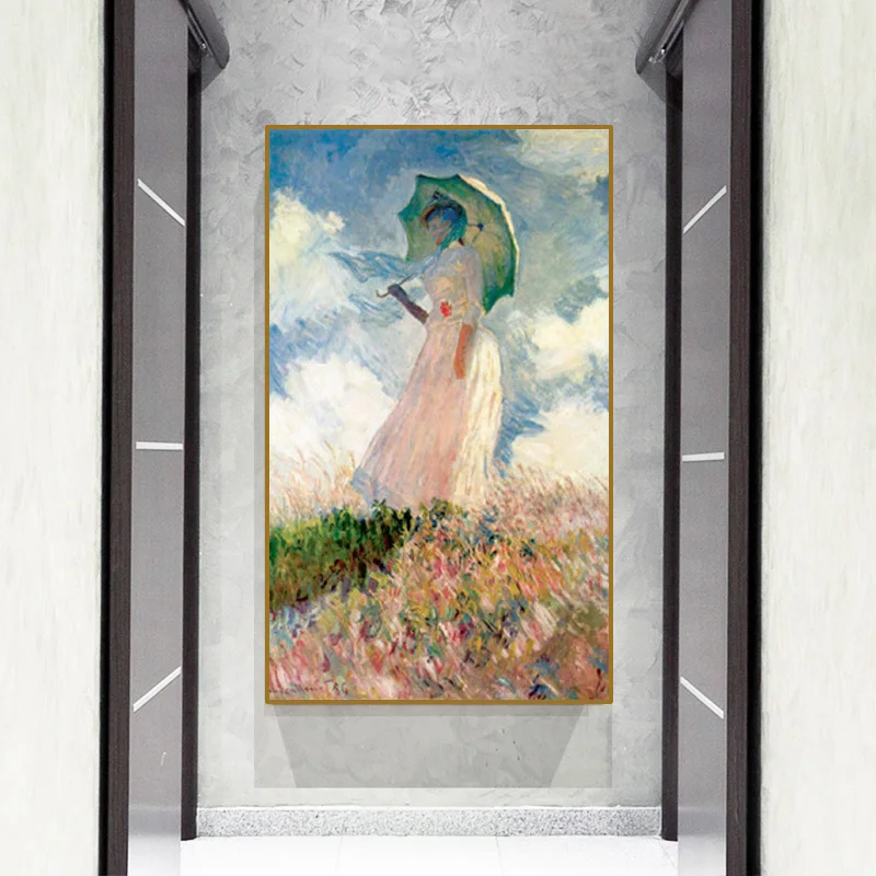 Woman under umbrella living room bedroom decoration painting wall pictures for canvas | Дом и сад