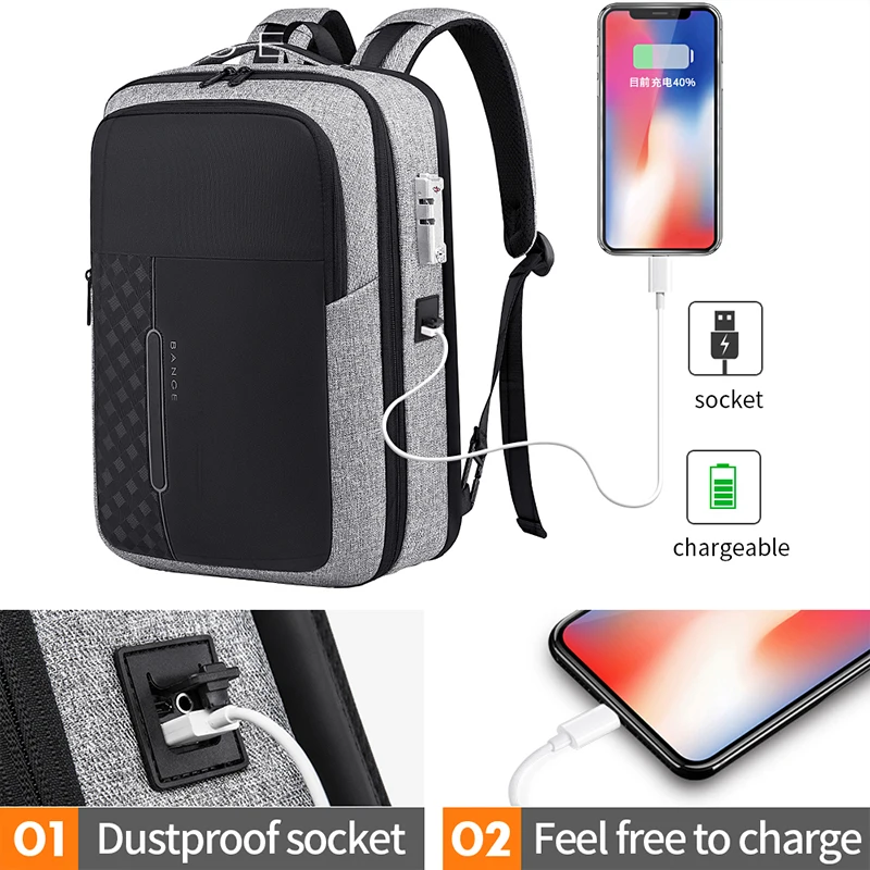 TSA Lock Anti-Theft Laptop Backpack Men 15.6 inch Office Business Travel bag School for Teens women | Багаж и сумки