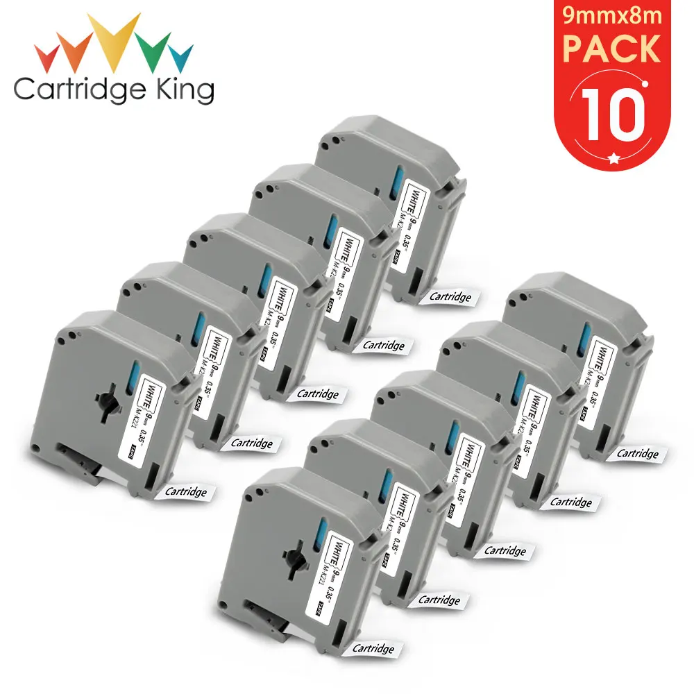 Картридж King 10PK MK 221 кассета этикетки ленты для Brother MK-221 MK221 PT-65 PT-70 PT-80 PT-100 PT-110