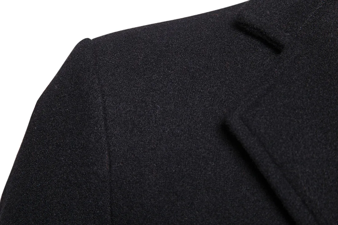 Мужской твидовый Тренч приталенный длинный контрастных цветов с прострочкой