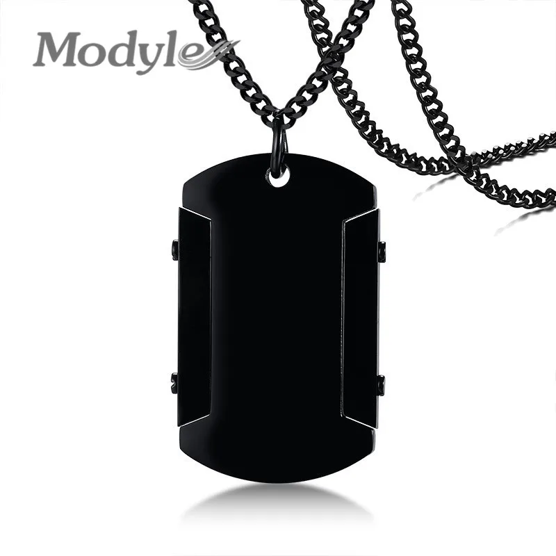 Mostyle, высокое качество, 316L, Черная Нержавеющая Сталь, для мужчин, Dog Tag, подвеска, ожерелье, крутой, для мужчин, панк, ювелирные изделия, подарки