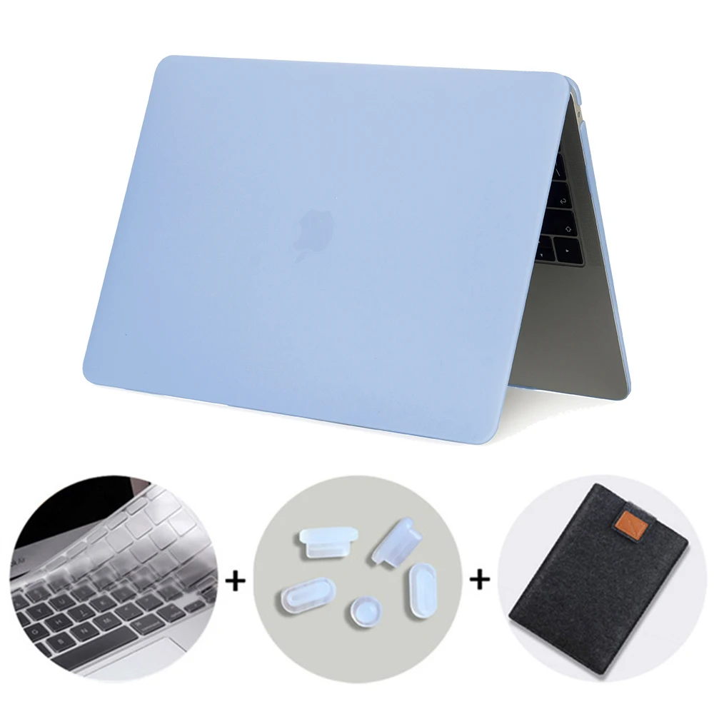 Matte Light Blue MTT Прозрачный матовый чехол для Macbook Air Pro retina 11 12 13 15 сумка для ноутбука чехол для Apple mac book Air 13,3 дюймов жесткий чехол - Цвет: Matte Light Blue