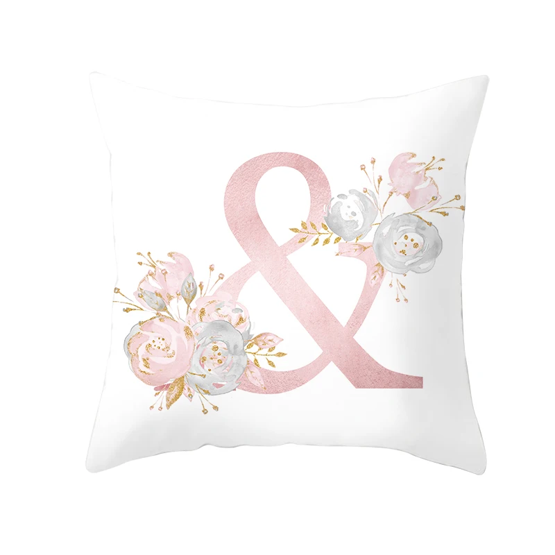 

Pink Letter Cushion Cover Pillowcase Nordic Sofa Pillow Home Textile Products Letter Decorative Pillowcase
