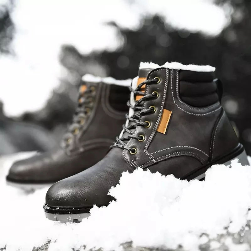 

Winter Men's Snow Boots Thick Plush Warm Outdoor Hiking Boots Shoes Non Slip Men Ankle Boots Male Footwear Men's Shoes