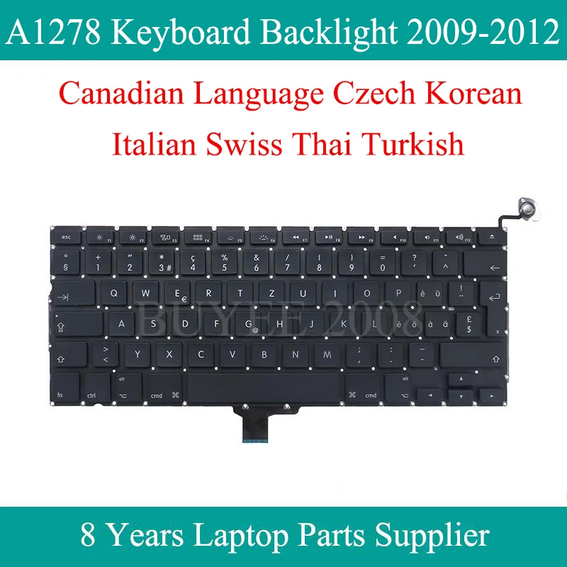 Клавиатура A1278 2009-2012 для Macbook Pro сменная канадская Чешская Корейская итальянская