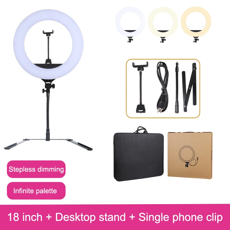 MAMEN 22 18 дюймов кольцевой светильник видео 45 см светодиодный с регулируемой