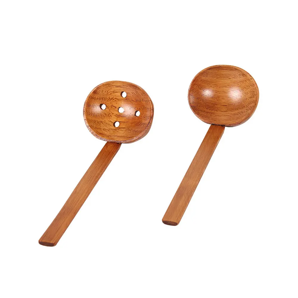 

Kitchen Japanese Style Long Handle Wooden Spoon Colander Long Handle Utensils Ramen Soup Spoons Tableware Kitchen Utensil Tools