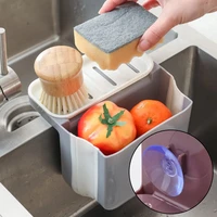 kitchen sink strainers drain rack basket foldable telescopic suction cup kitchen hanging trash can soap sponge holder drainer