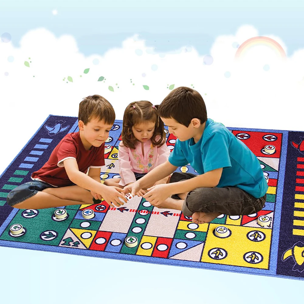 Детский игровой коврик Летающие шахматы ковер с резиновой подложкой для малышей