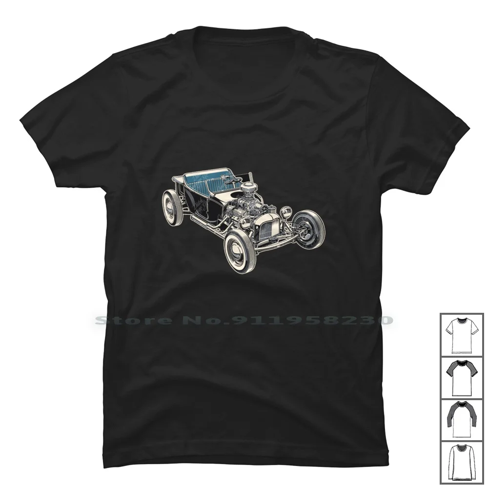 

Модель T Bucket Hot Rod Roadster, футболка из 100% хлопка, Roadster Hot Rod, музыкальная модель ведра, Humor Road Buck Mode Rod Hot Fun